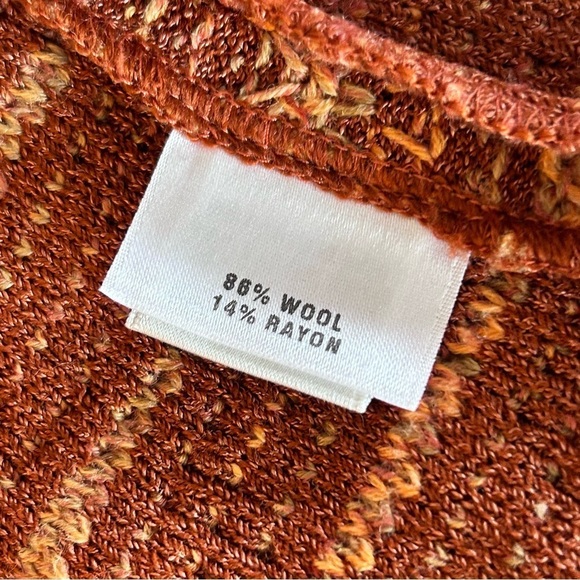 St. John Orange Geometric Santana 3D Knit Zip Up Sweater Jacket Size 2 - Picture 10 of 15